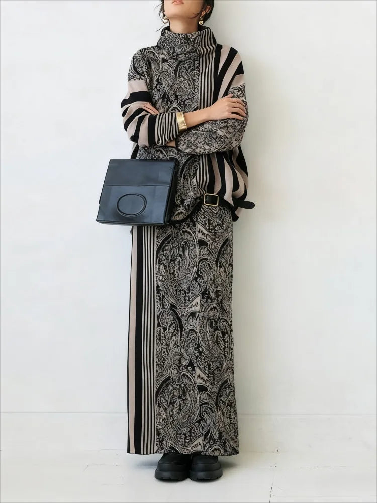 NastyENF Uncommon Striped Knit Two Piece Skirt Set