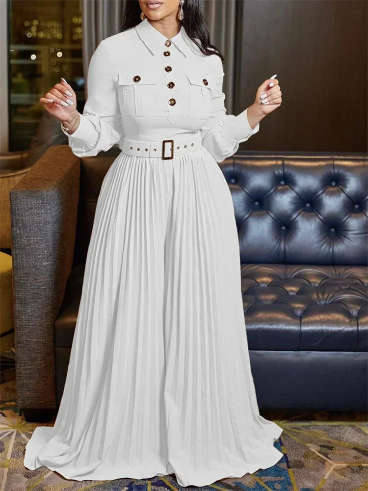 NastyENF Pleat the Fifth Jumpsuit with Belt and Pleated Bottom