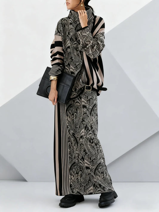 NastyENF Uncommon Striped Knit Two Piece Skirt Set