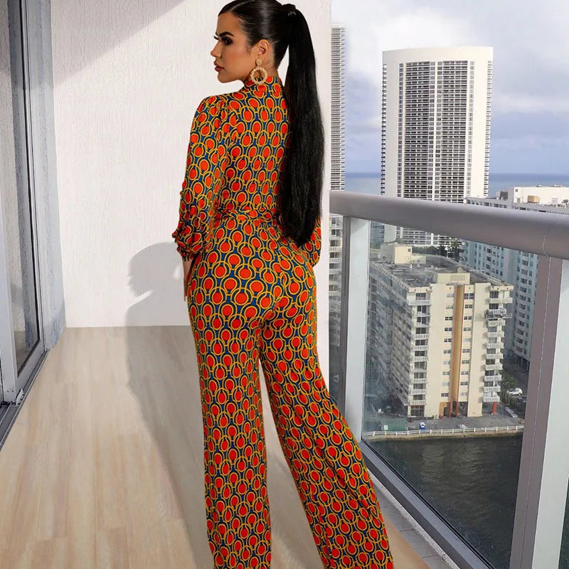 NastyENF Feverish Plaid Print Jumpsuit with Deep V-neck and Wide Leg