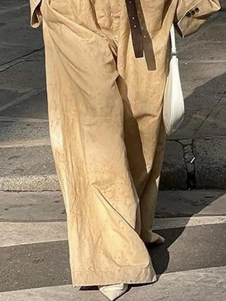 NastyENF Attitude Khaki Wide Leg Jumpsuit and Jacket