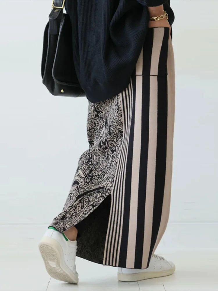 NastyENF Uncommon Striped Knit Two Piece Skirt Set