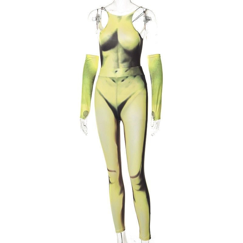 NastyENF Heroine 3D Print Illusion Legging Set