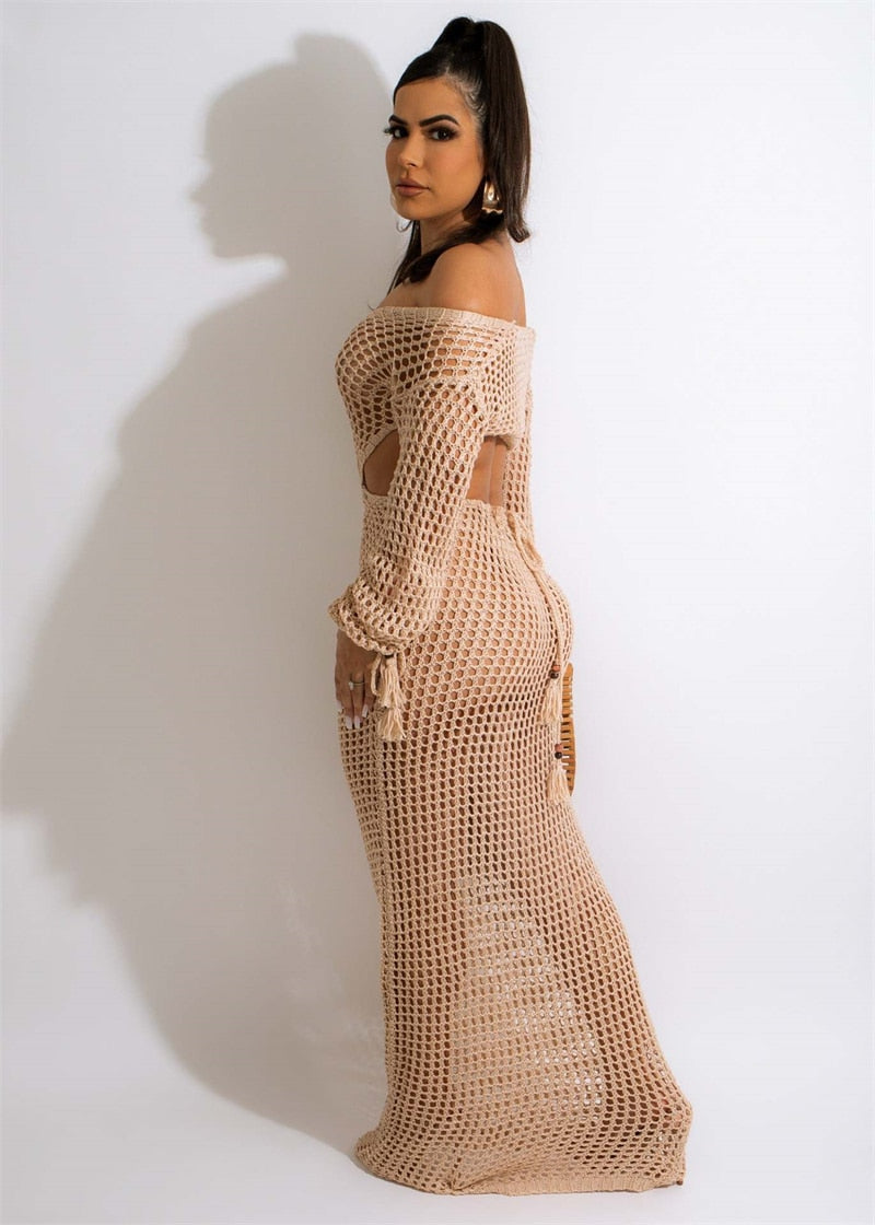 NastyENF Diclosure Knitted Maxi Beach Dress