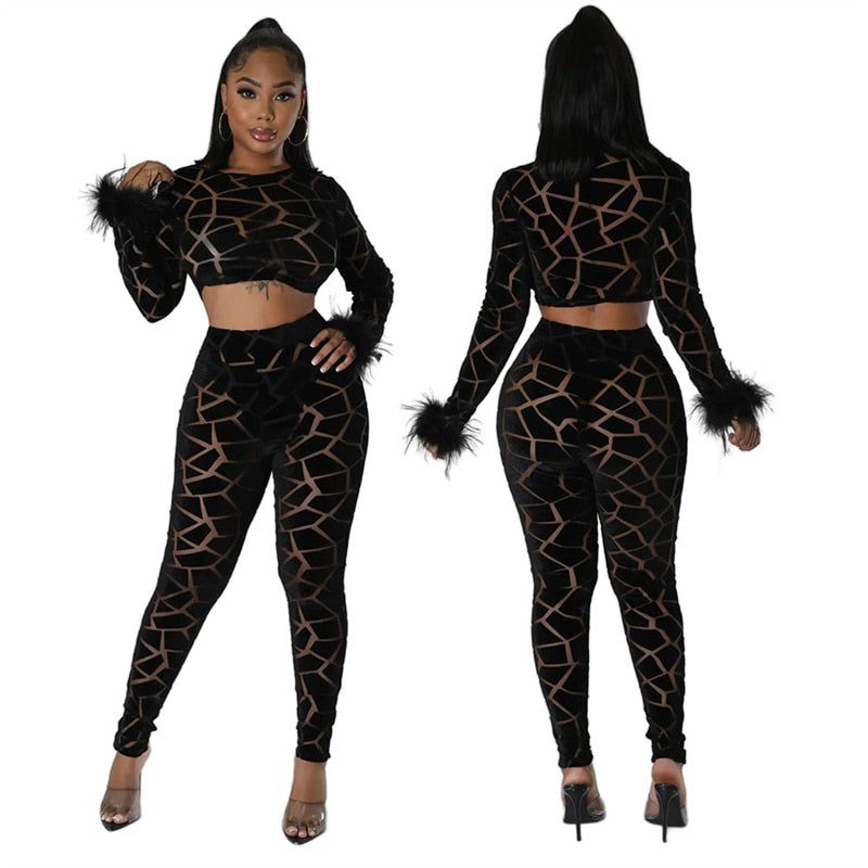 NastyENF Fuzzy Feelings Patchwork Velvet Two Piece Set