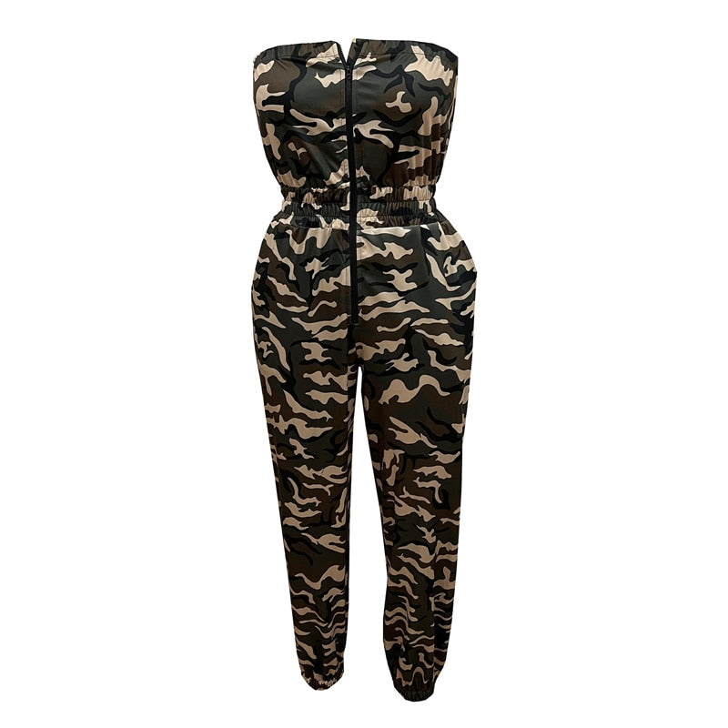 NastyENF Armed Forces Sexy Camouflage Bodycon Jumpsuit