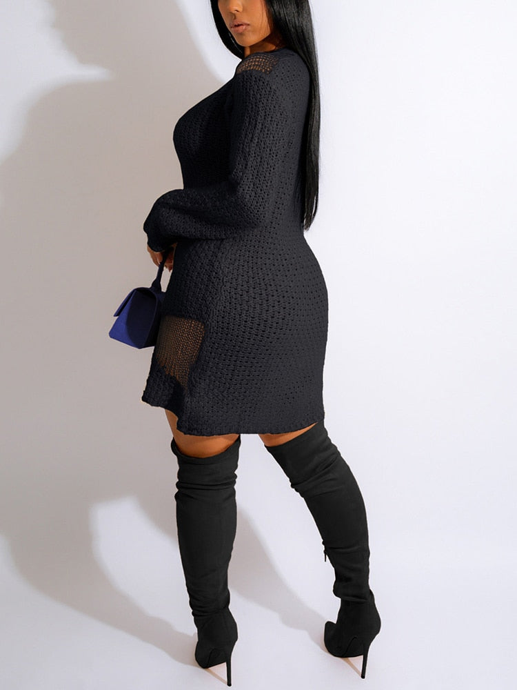 NastyENF Stressing Sexy Knitted Bodycon Mini Dress