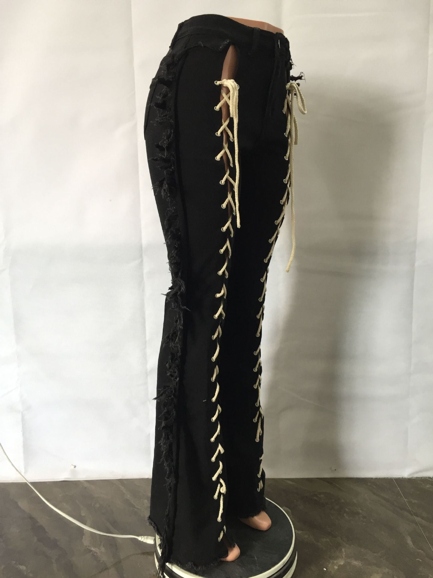 NastyENF Cutting Ties Sexy Lace Up Bandage Pant Suit