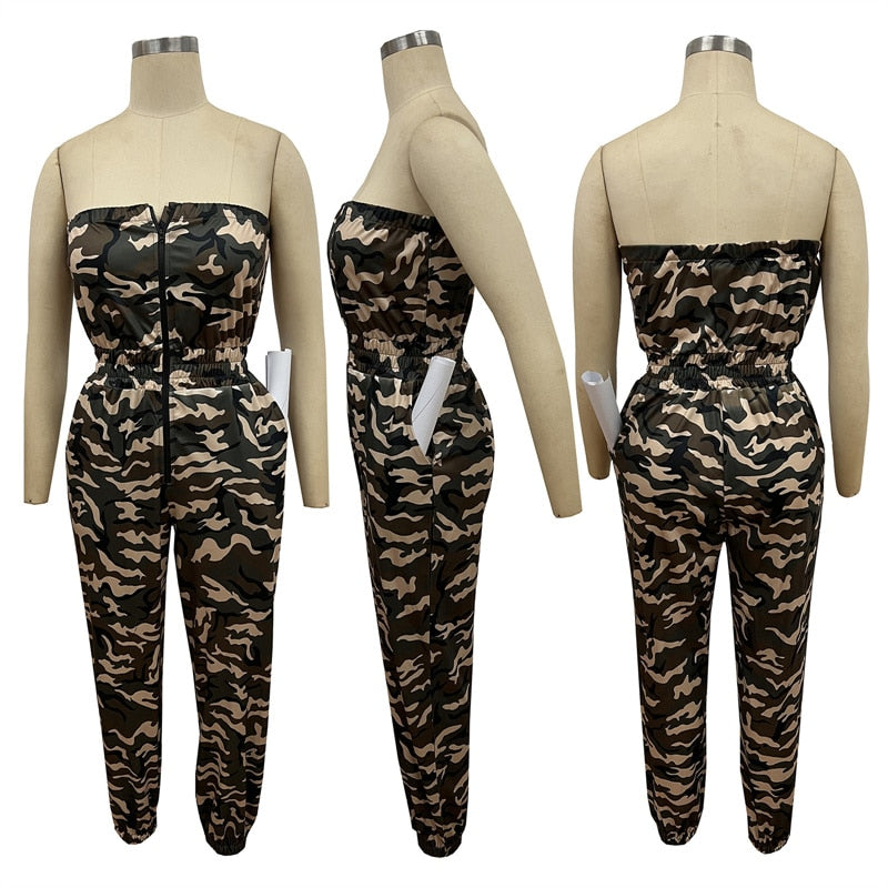 NastyENF Armed Forces Sexy Camouflage Bodycon Jumpsuit