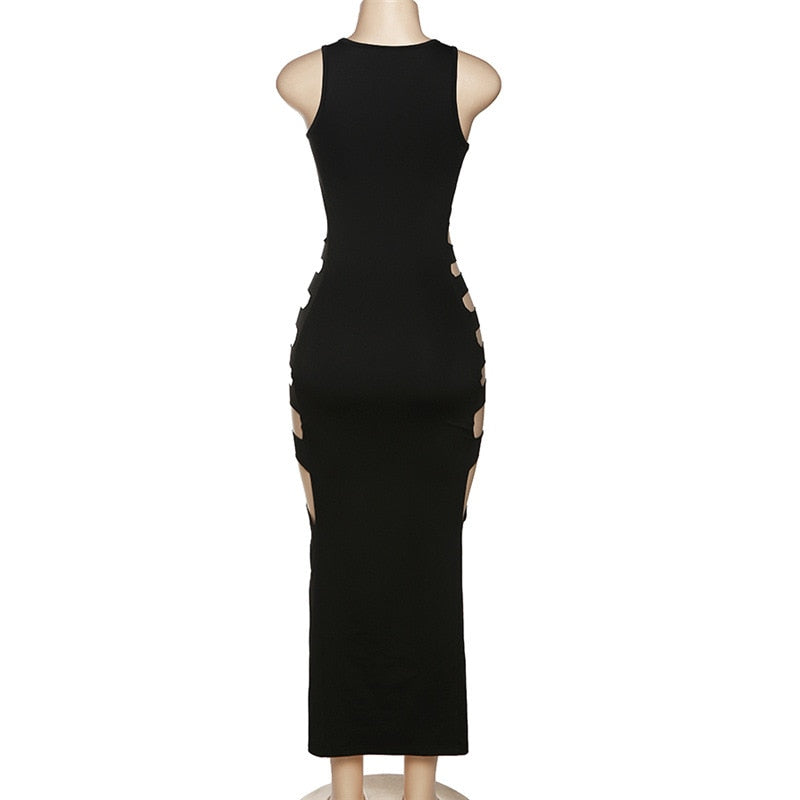 NastyENF Entangled Sexy Symmetrical Bodycon Maxi Dress