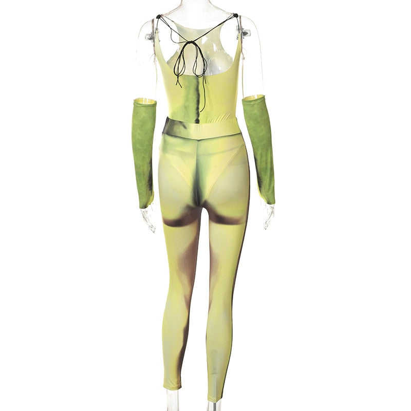 NastyENF Heroine 3D Print Illusion Legging Set