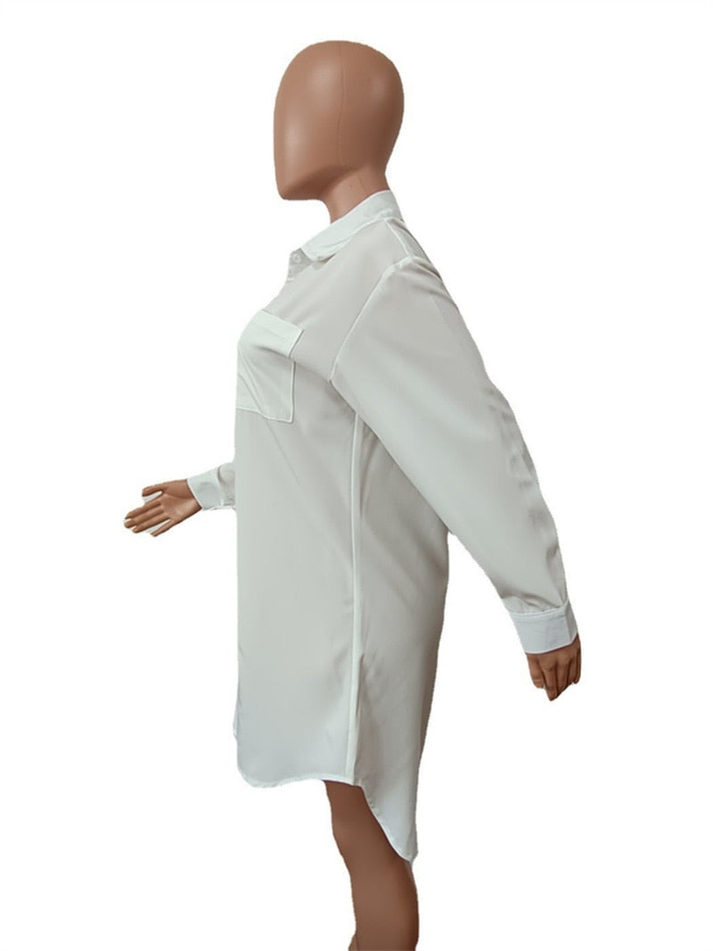 NastyENF Offline Long Sleeve Shirt Dress with Denim Overskirt